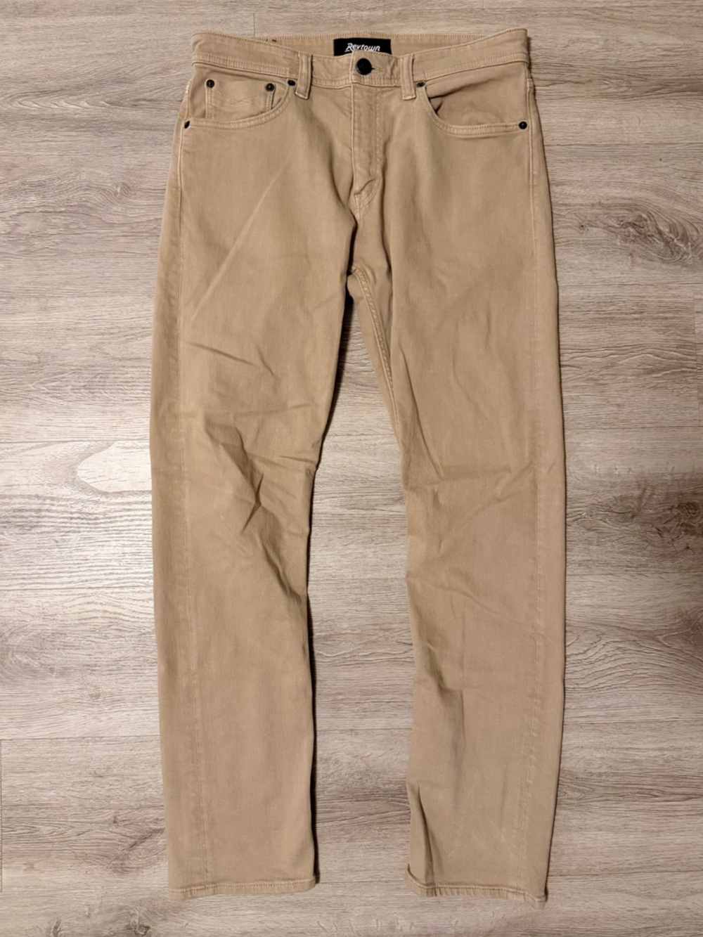 Revtown Men’s Sharp Slim Straight Denim Stretch Jeans ‘Field Khaki’ Size 32x32